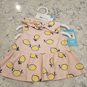 PL Baby 2 Piece Outfit Size 9M TOP & HEADBAND ONLY Lemon Summer NWT!